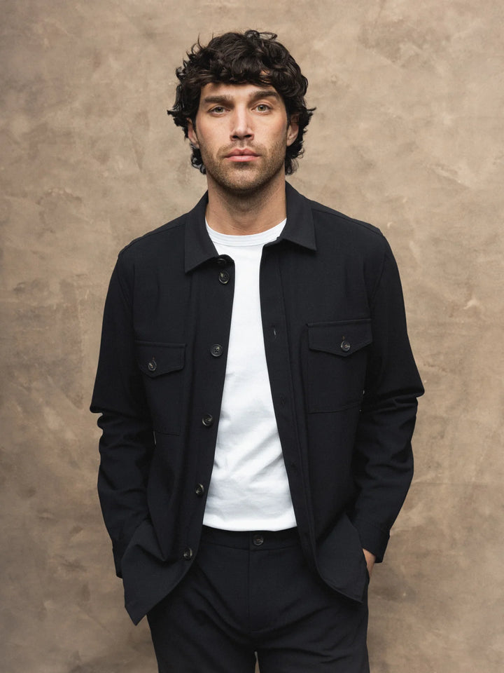 BIRK TRAVEL OVERSHIRT (BLACK) - MOS MOSH GALLERY