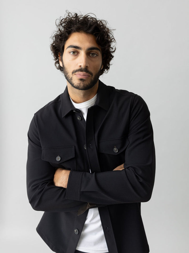 BIRK TRAVEL OVERSHIRT (BLACK) - MOS MOSH GALLERY