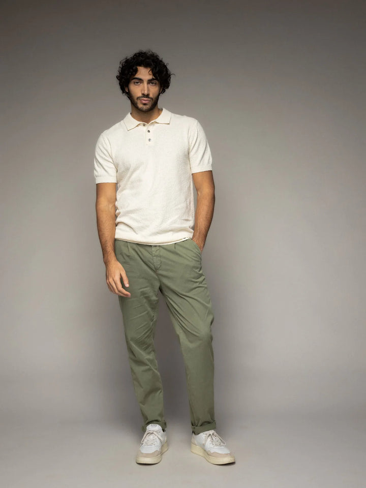 KYLE BOUCLE POLO (ECRU) - MOS MOSH GALLERY