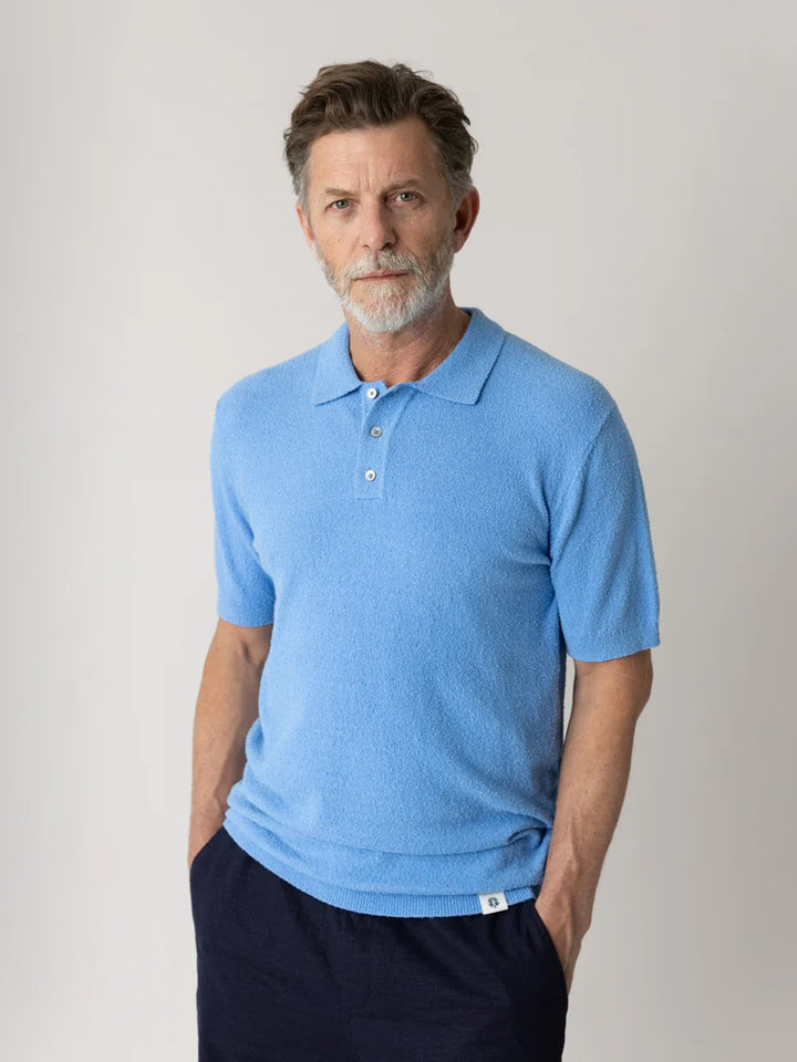 KYLE BOUCLE POLO (LAKE BLUE) - MOS MOSH GALLERY
