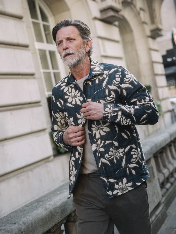 DAVID GALLIA OVERSHIRT (INDIGO) - MOS MOSH GALLERY