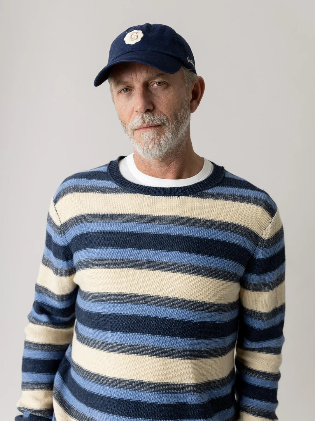 LAPORTE LINEN CREWNECK KNIT (NAVY) - MOS MOSH GALLERY