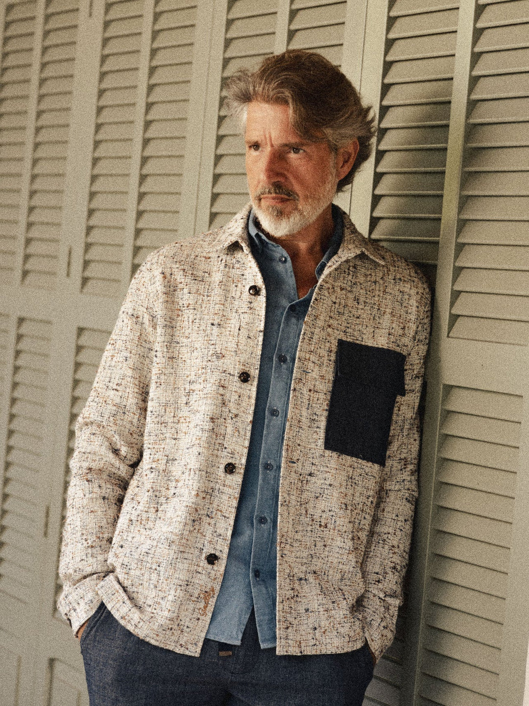 WILSON NEP OVERSHIRT (ECRU) - MOS MOSH GALLERY