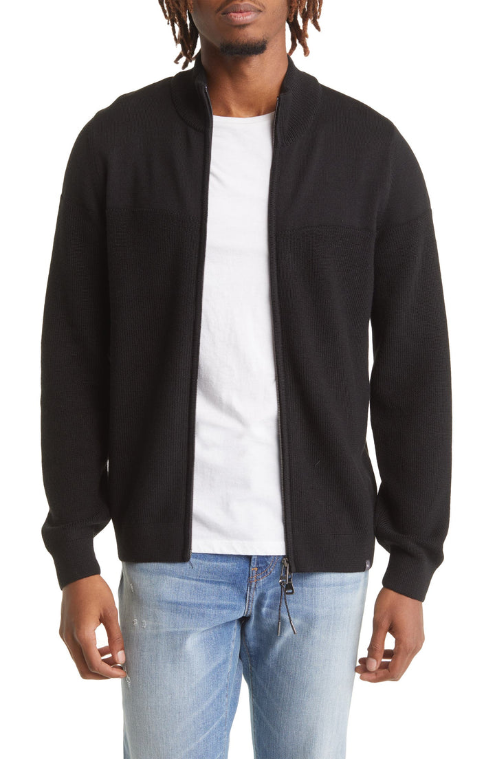 JAKE ZIP SWEATER (BLACK) - BRAX