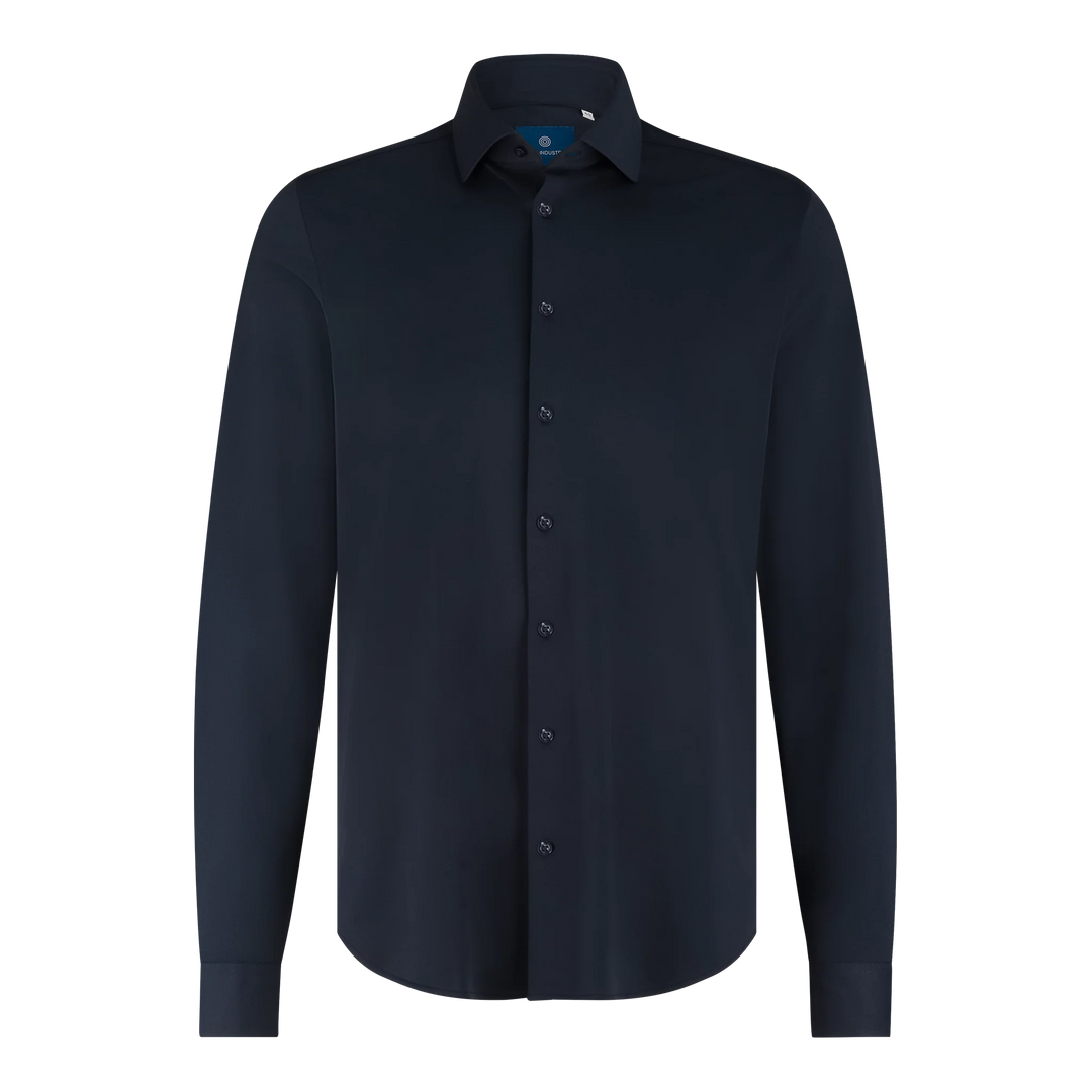 LOUNGE KNIT STRETCH SHIRT (NAVY) - BLUE INDUSTRY