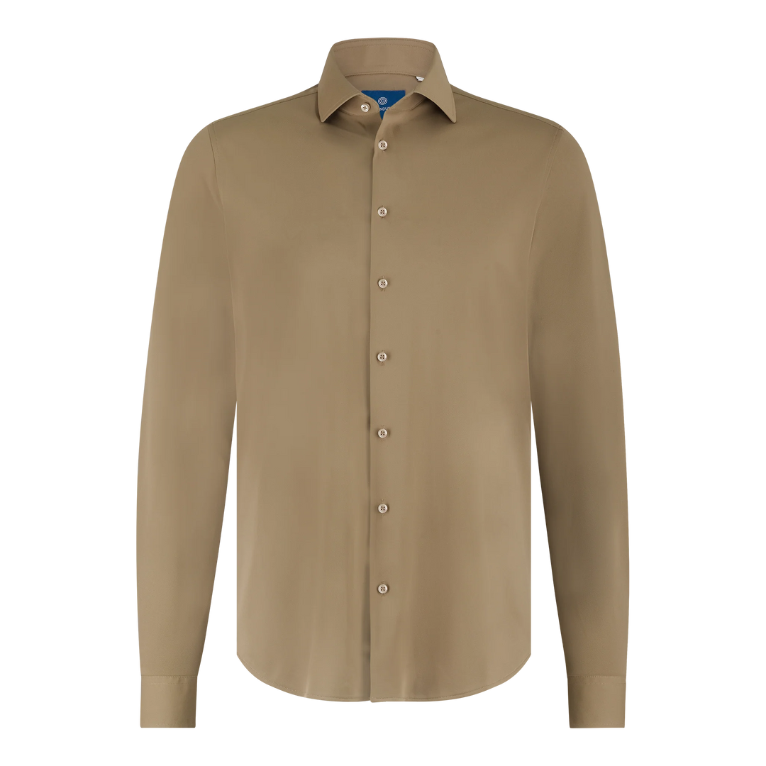 LOUNGE KNIT STRETCH SHIRT (SEPIA) - BLUE INDUSTRY