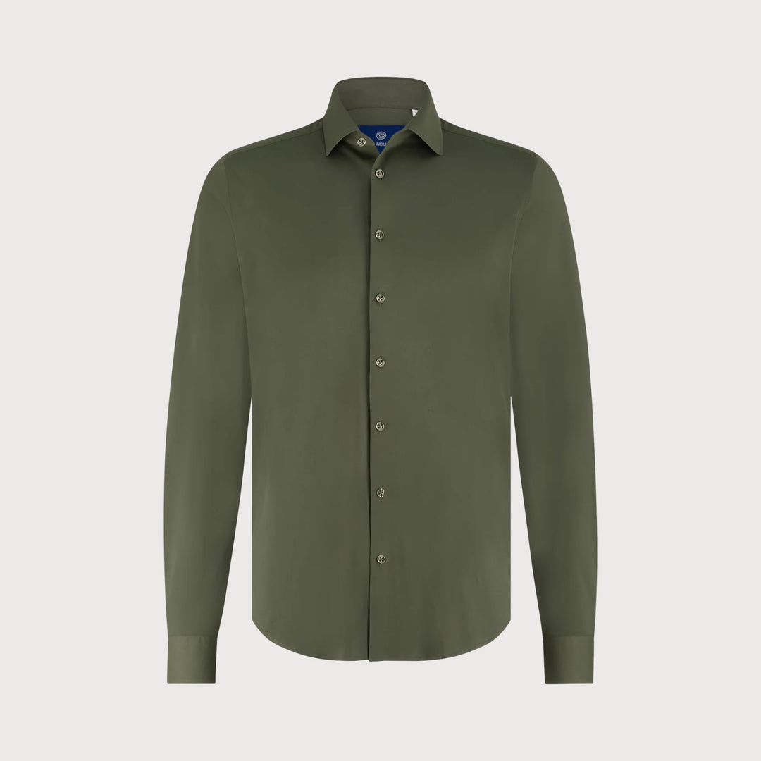 LOUNGE KNIT STRETCH SHIRT (ARMY) - BLUE INDUSTRY