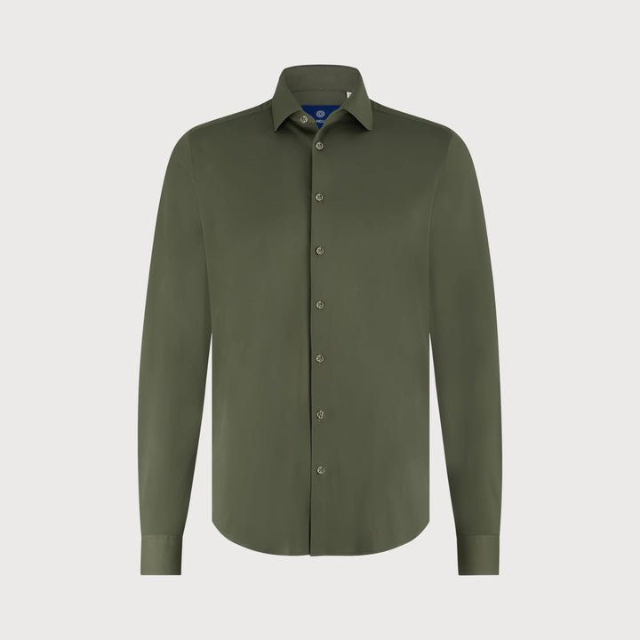 LOUNGE KNIT STRETCH SHIRT (ARMY) - BLUE INDUSTRY