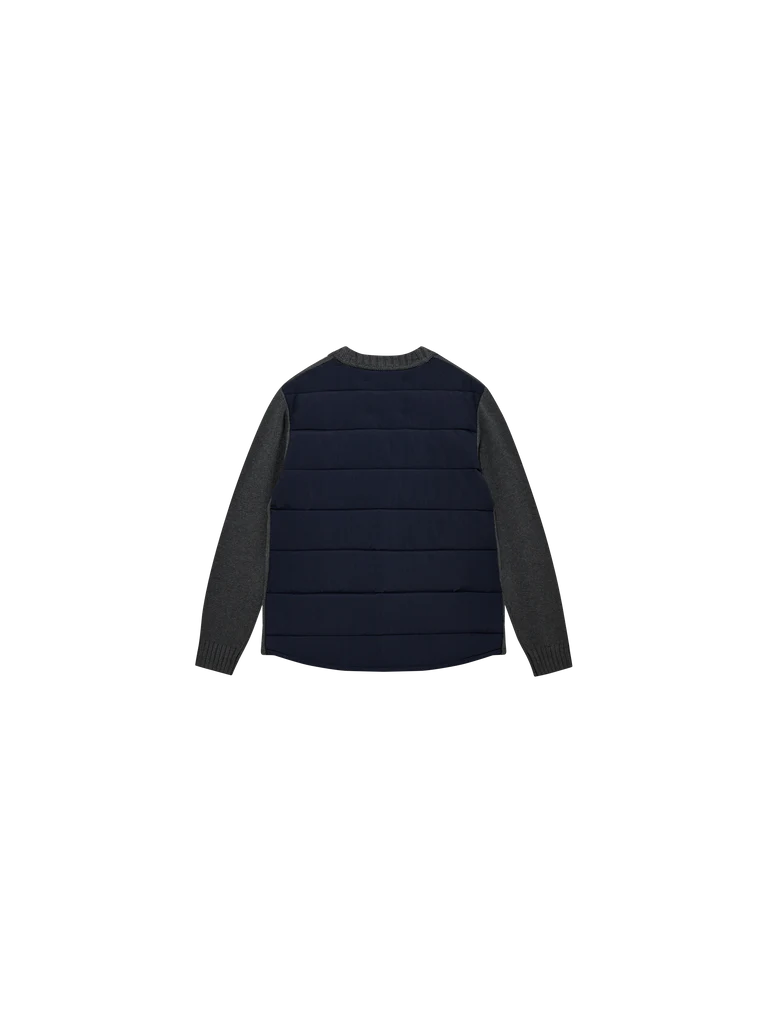 DONLEY QUILT BACK CARDIGAN (GREY) - MOS MOSH GALLERY