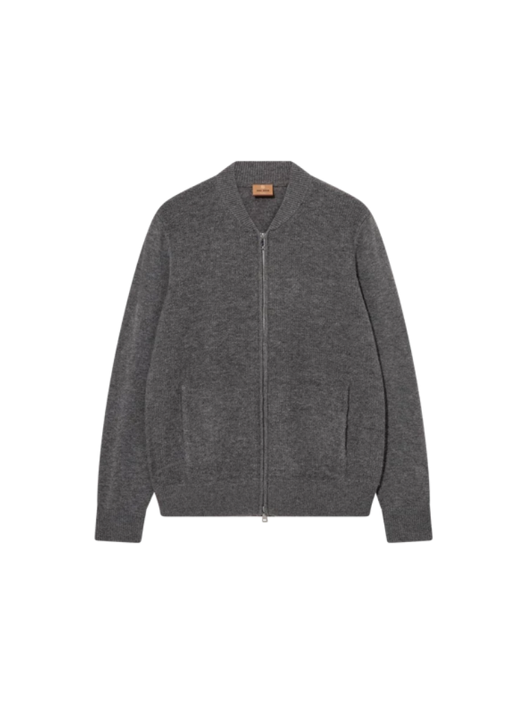 RYAN SOFT ZIP CARDIGAN (CHARCOAL) - MOS MOSH GALLERY