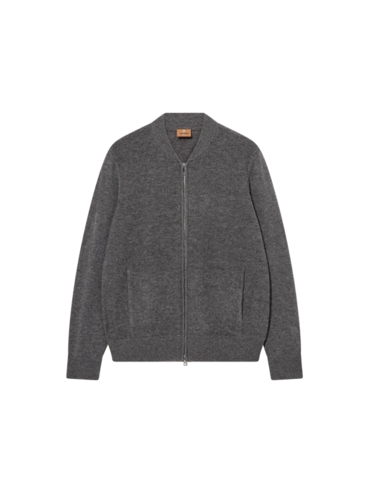 RYAN SOFT ZIP CARDIGAN (CHARCOAL) - MOS MOSH GALLERY