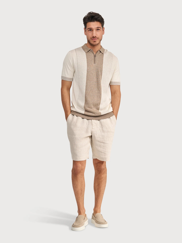 KNIT POLO SHIRT (STONE) - BLUE INDUSTRY