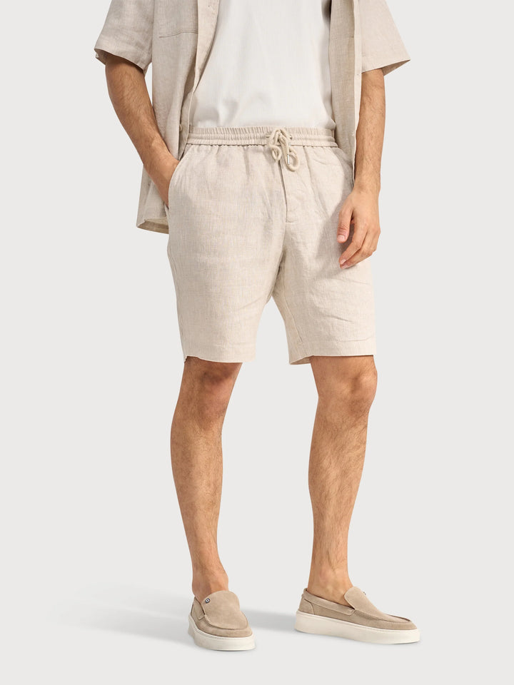 LINEN SHORTS (SAND) - BLUE INDUSTRY