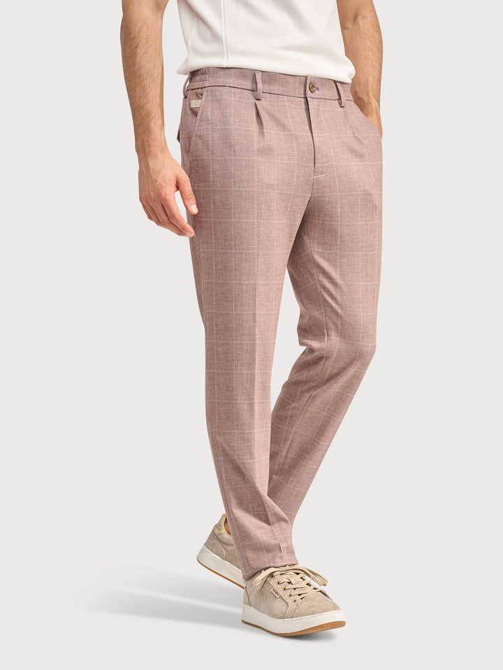STEVEN CHECK PANT (TAUPE) - BLUE INDUSTRY