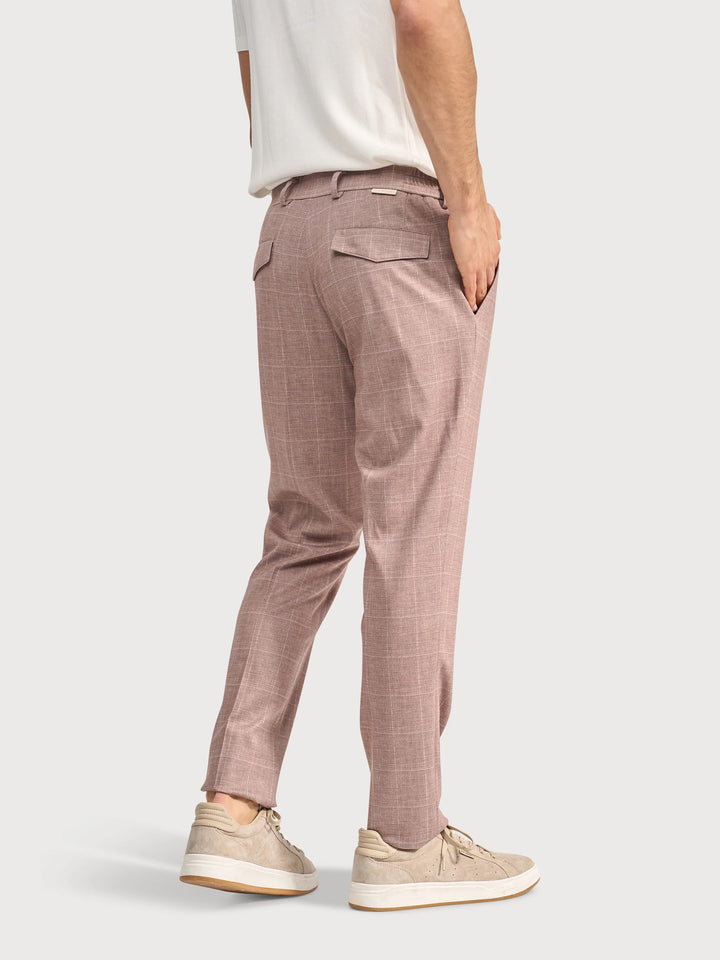 STEVEN CHECK PANT (TAUPE) - BLUE INDUSTRY