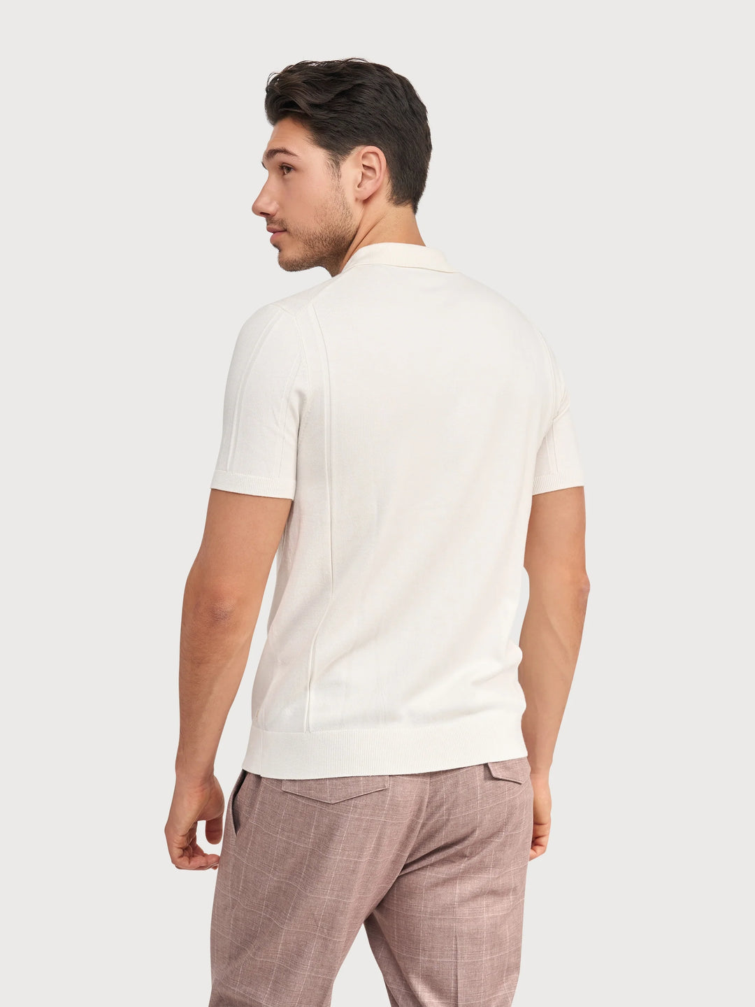 LUXE KNIT POLO (OFF WHITE) - BLUE INDUSTRY