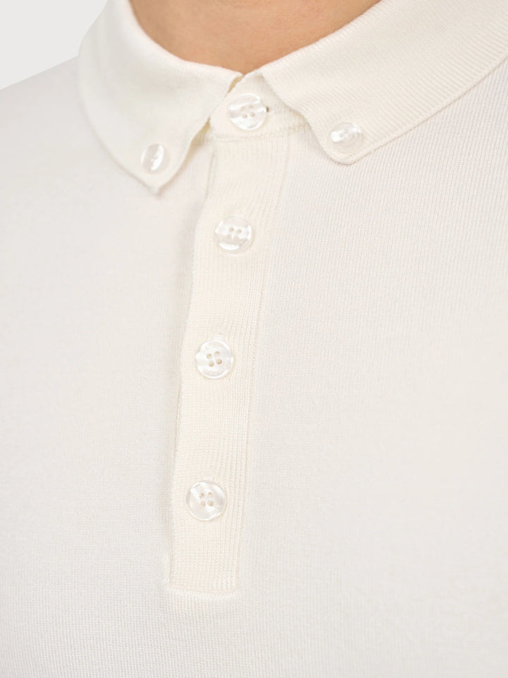 LUXE KNIT POLO (OFF WHITE) - BLUE INDUSTRY