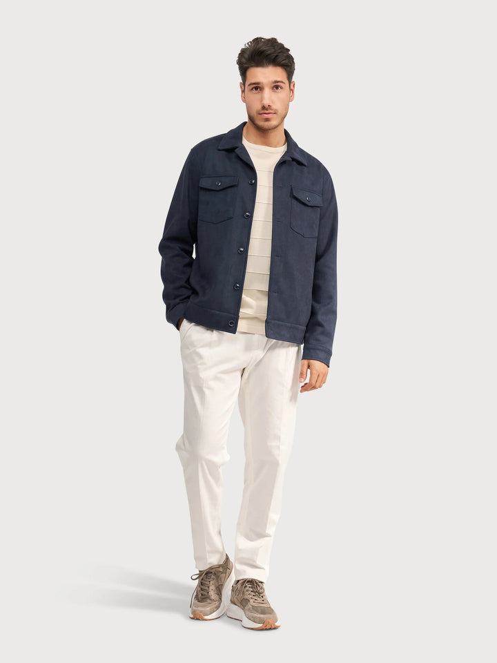 MILANO SUEDE SHACKET (NAVY) - BLUE INDUSTRY