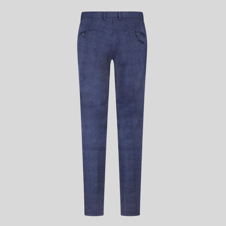 JAKE STRETCH PANT (GLEN CHECK) - BLUE INDUSTRY