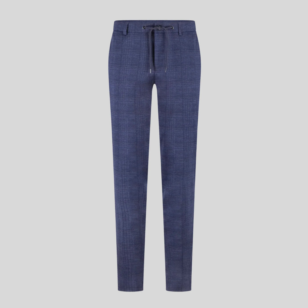 JAKE STRETCH PANT (GLEN CHECK) - BLUE INDUSTRY