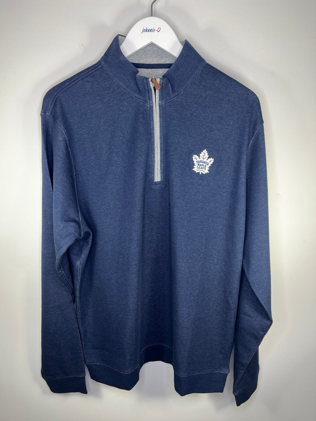 MAPLE LEAFS SULLY 1/4 ZIP SWEATER (NAVY)  - JOHNNIE-O