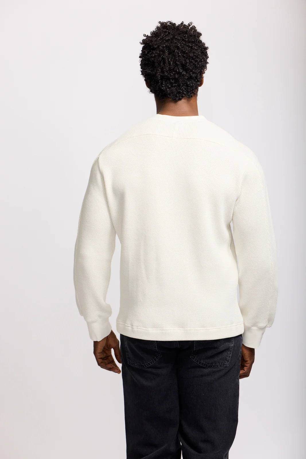 WAFFLE LONGSLEEVE HENLEY (IVORY) - EASY MONDAYS