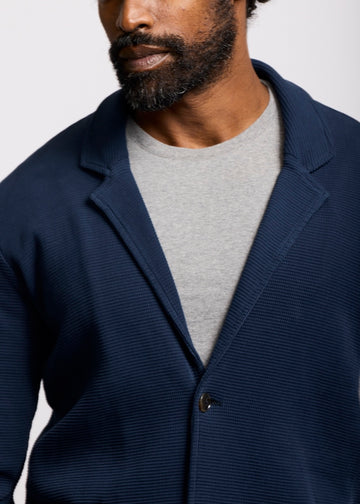 EVERYDAY WAFFLE BLAZER (NAVY) - EASY MONDAYS