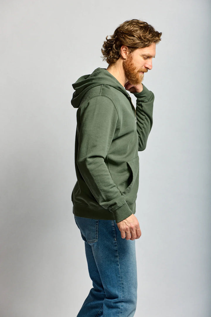 ZIP COTTON HOODIE (THYME) - EASY MONDAYS