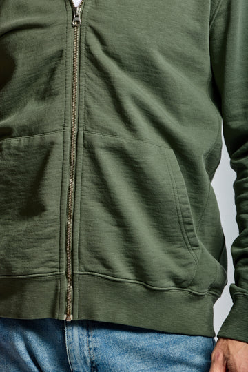 ZIP COTTON HOODIE (THYME) - EASY MONDAYS