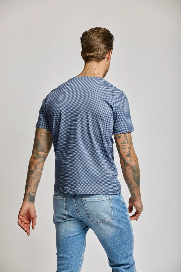 PRINTED T-SHIRT (NAVY HEX) - EASY MONDAYS