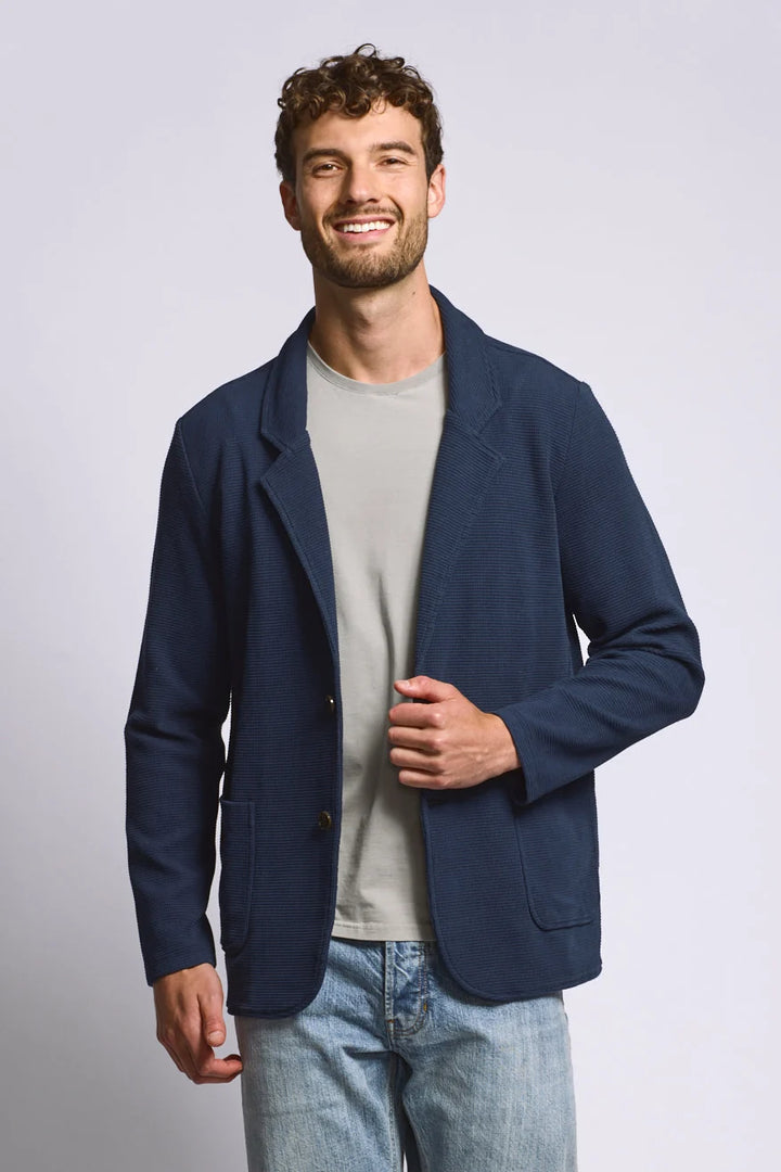 EVERYDAY WAFFLE BLAZER (NAVY) - EASY MONDAYS