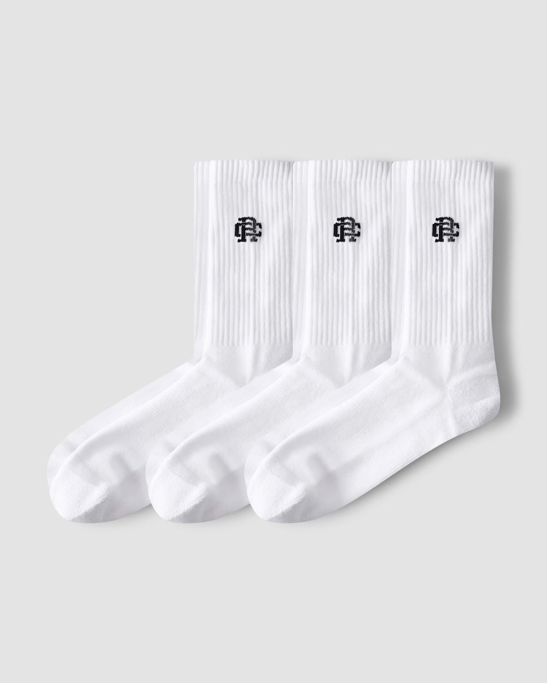 3 PACK CREW SOCKS (WHITE) - REIGNING CHAMP