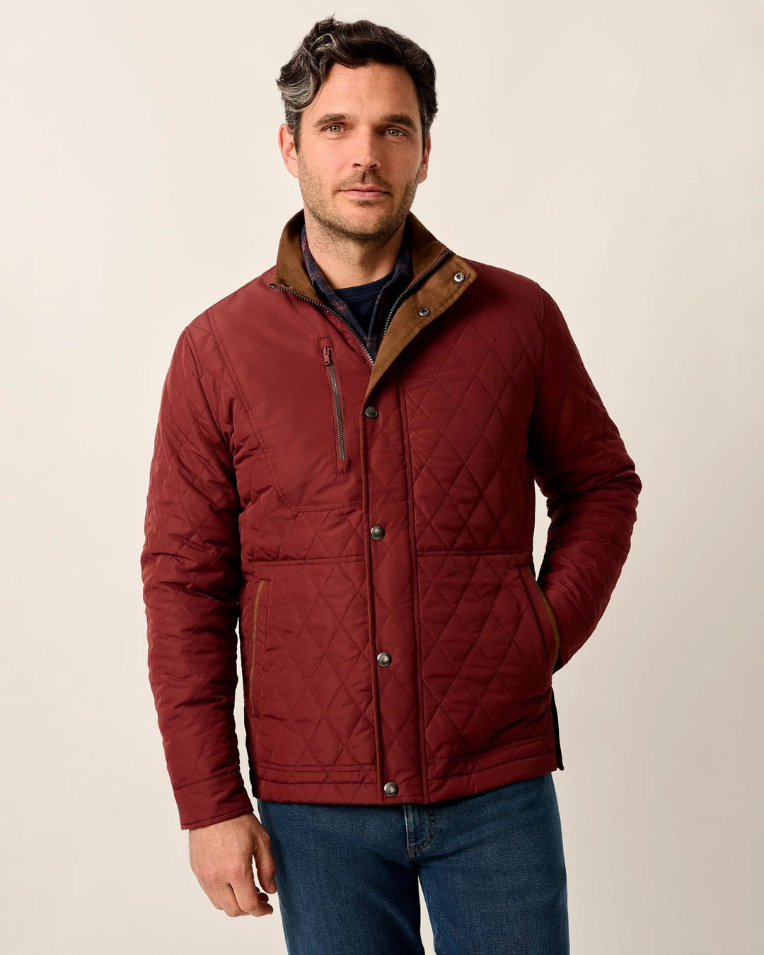 JUNO QUILTED COAT (MAROON) - JOHNNIE-O