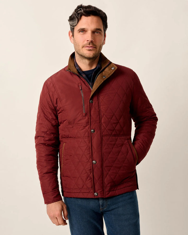 JUNO QUILTED COAT (MAROON) - JOHNNIE-O