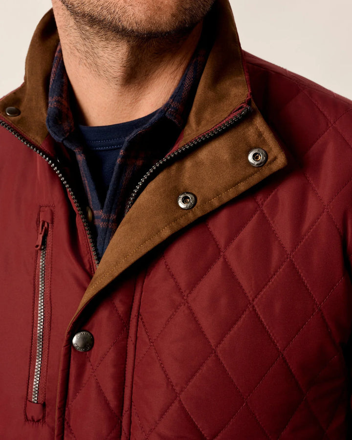 JUNO QUILTED COAT (MAROON) - JOHNNIE-O