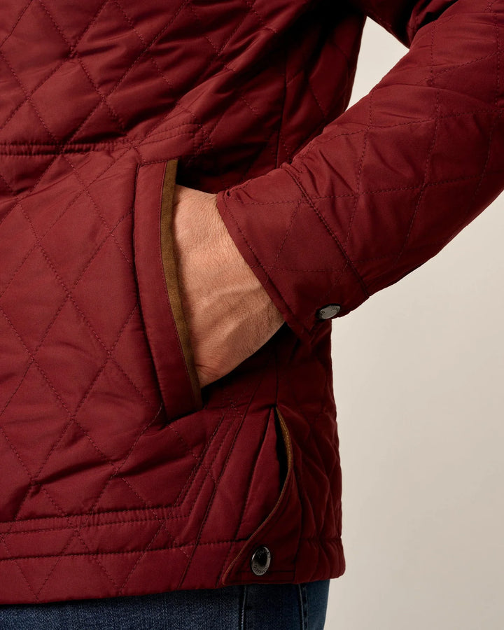 JUNO QUILTED COAT (MAROON) - JOHNNIE-O
