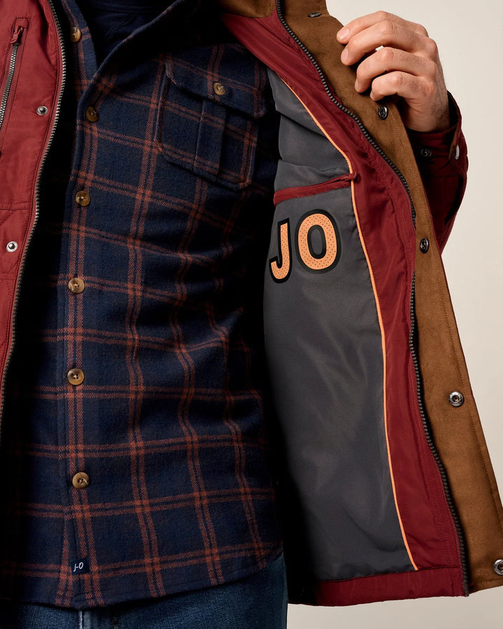 JUNO QUILTED COAT (MAROON) - JOHNNIE-O