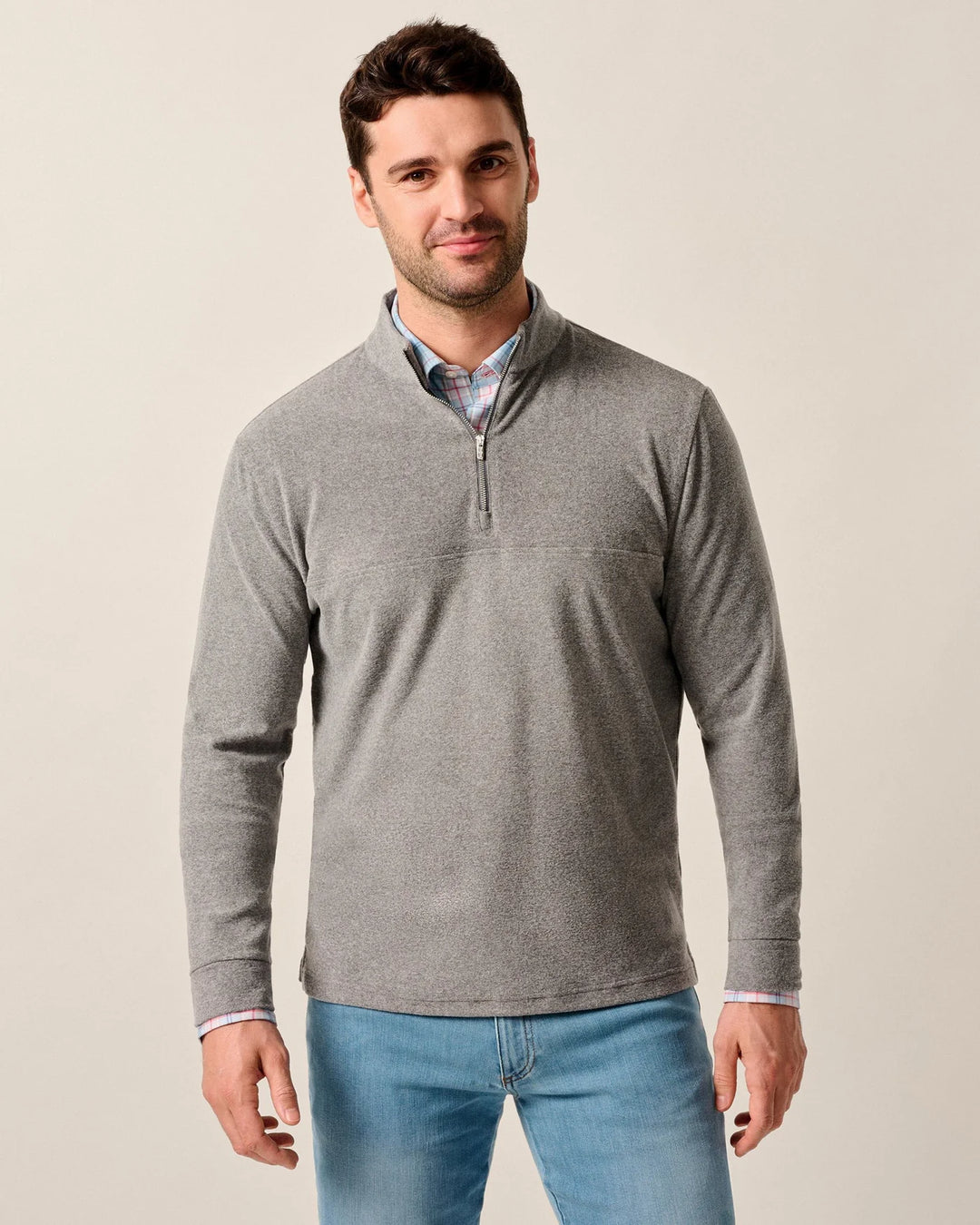 MIKEY 1/4 ZIP PULLOVER (SMOKE) - JOHNNIE-O