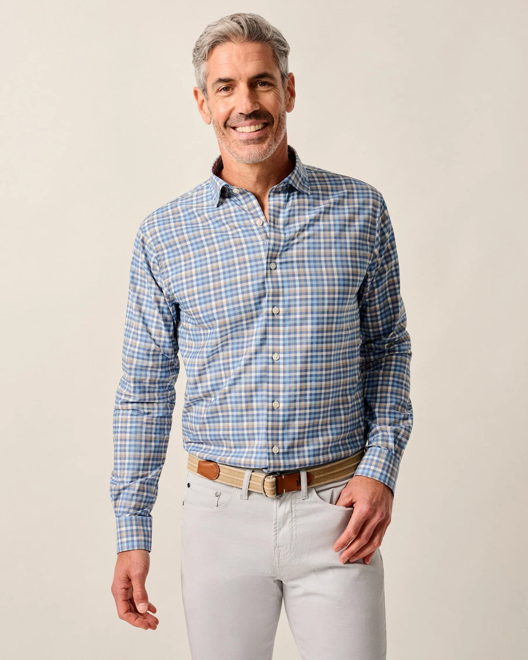 OLIE BUTTON UP SHIRT (NAVY) - JOHNNIE-O