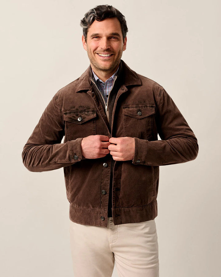 RETT CORDUROY TRUCKER JACKET (COFFEE) - JOHNNIE-O