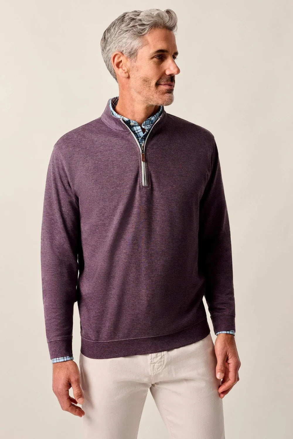 SULLY 1/4 SWEATER (PLUM) - JOHNNIE-O