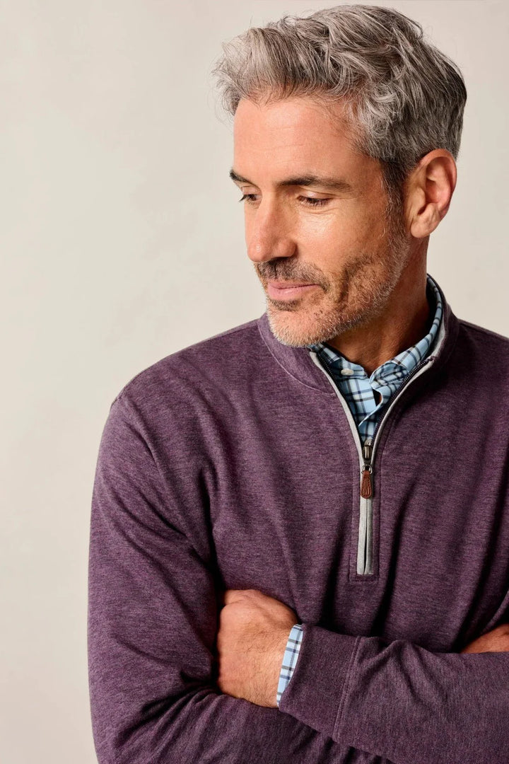 SULLY 1/4 SWEATER (PLUM) - JOHNNIE-O
