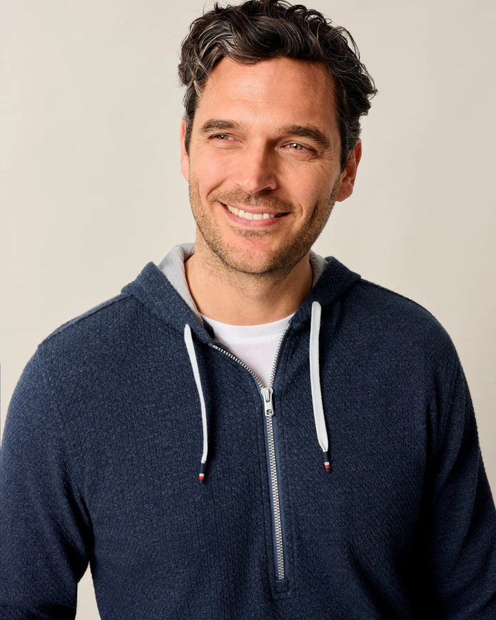 ZOELLER HALF ZIP HOODIE (NAVY) - JOHNNIE-O