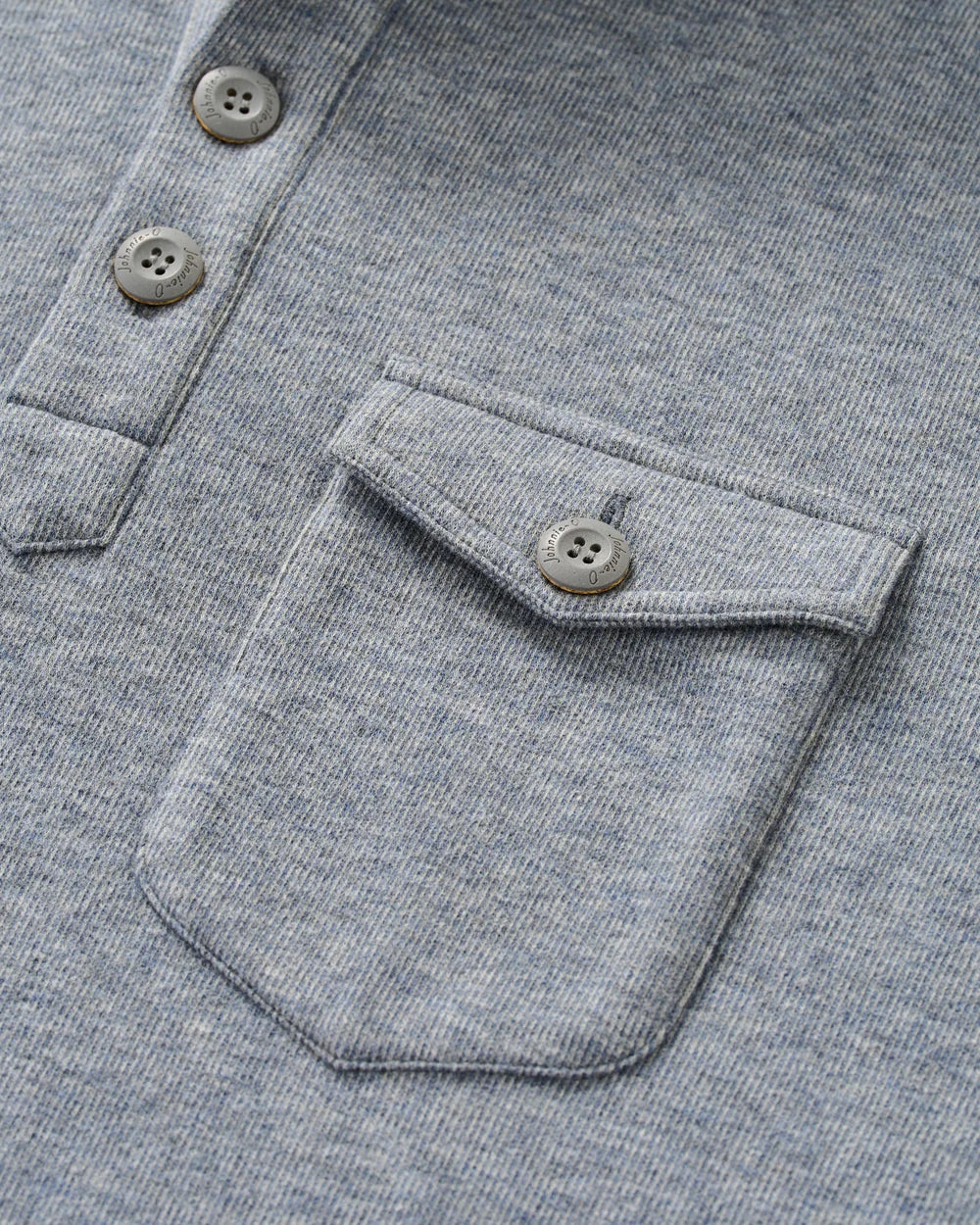 BUTTON HENLEY HOODIE (TITANIUM) - JOHNNIE-O