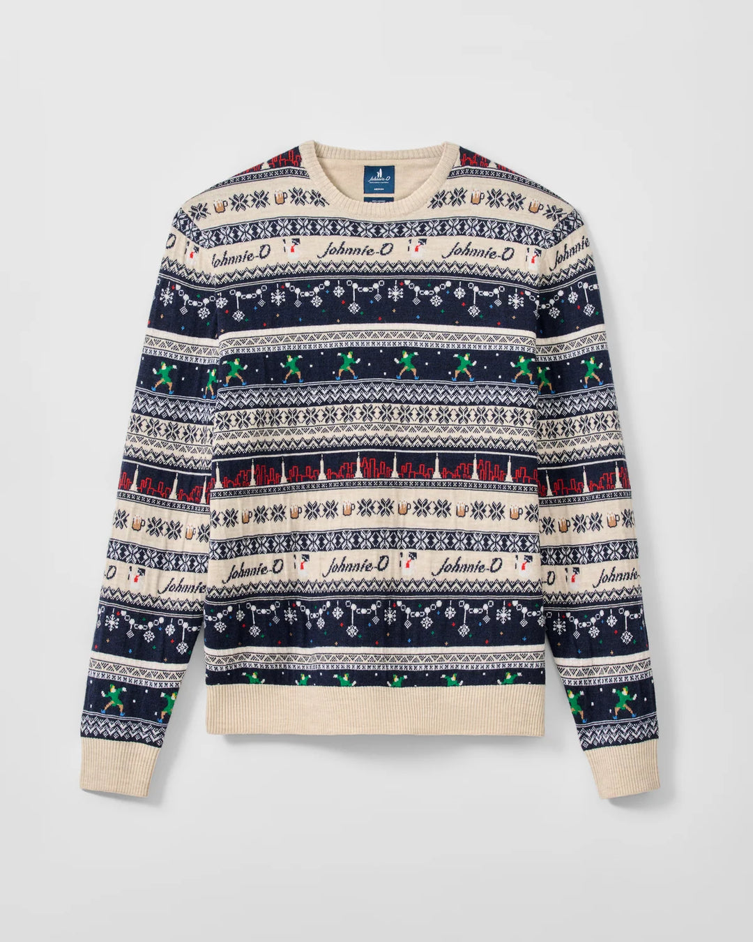 MERINO HOLIDAY SWEATER (CREAM) - JOHNNIE-O