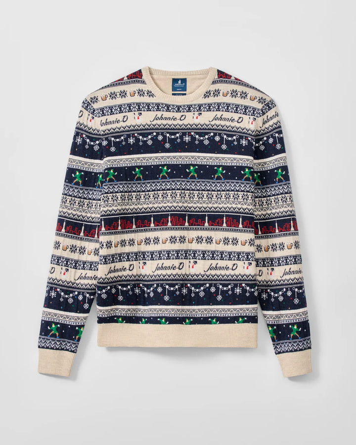 MERINO HOLIDAY SWEATER (CREAM) - JOHNNIE-O