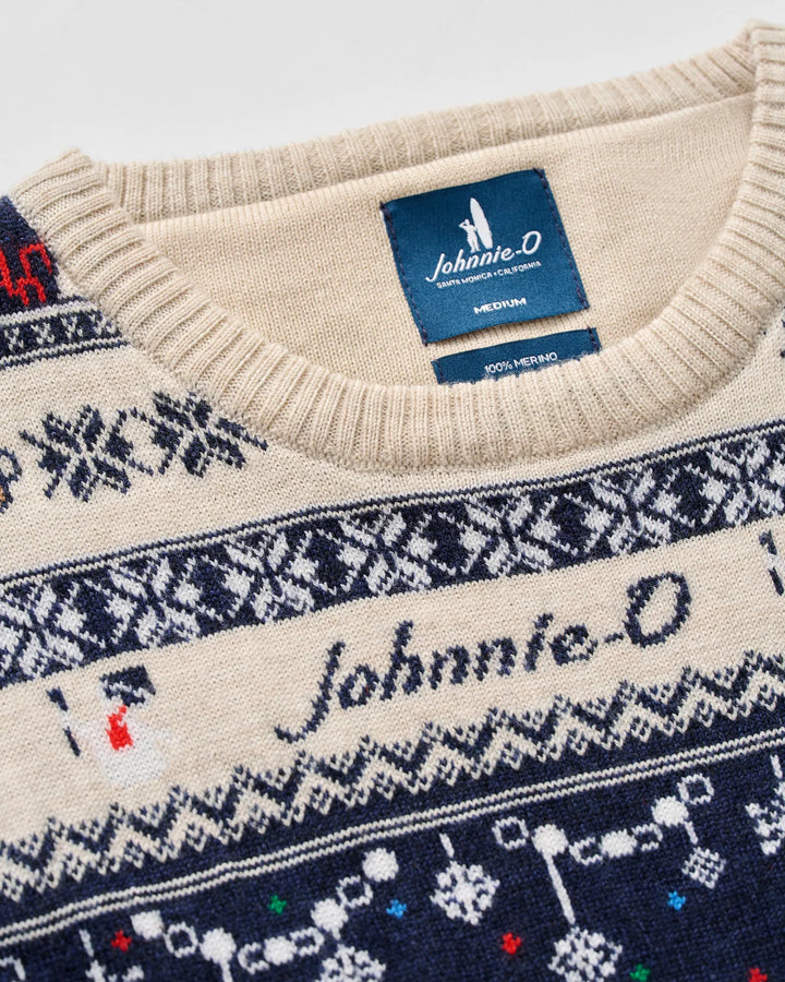 MERINO HOLIDAY SWEATER (CREAM) - JOHNNIE-O