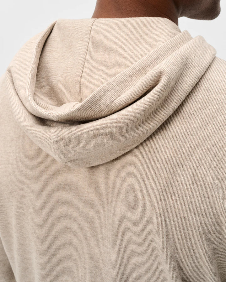 BUTTON HENLEY HOODIE (CREAM) - JOHNNIE-O