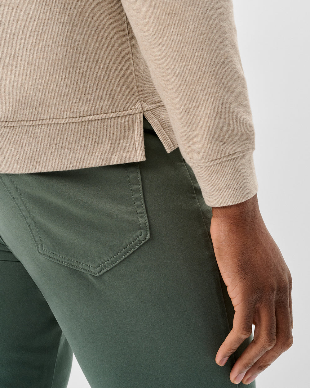 BUTTON HENLEY HOODIE (CREAM) - JOHNNIE-O