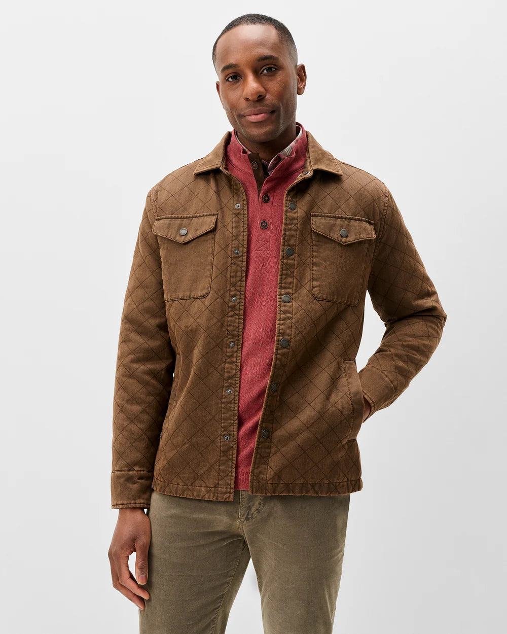 QUILTED CHORE JACKET (RUSSET) - JOHNNIE-O